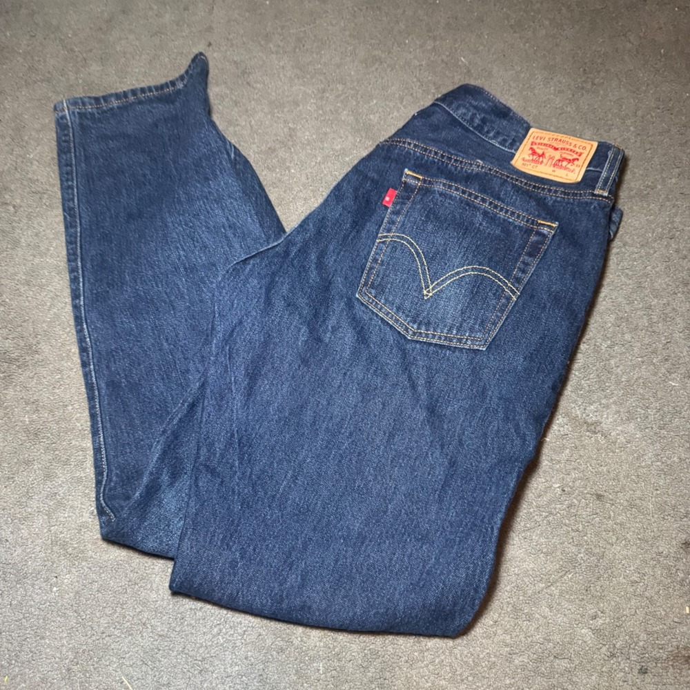 Levis 501 CT Custom Tapered Dark Wash Indigo Button Fly Jeans W31 L34